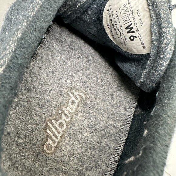 Allbirds Wool Runners Blue Athletic Sneaker Lace Up Shoes Size 6 - Picture 2 of 7